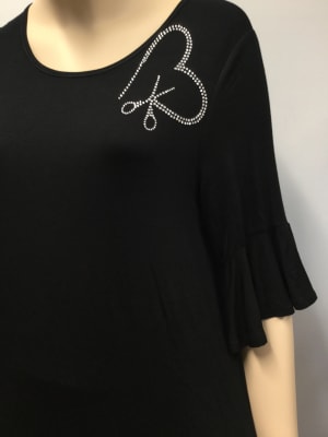 Stylist High Low Dress W/Scissor- Heart Rhinestone Accent 2