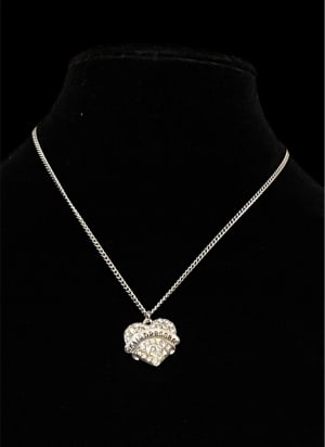 Hair dressers rhinestone heart necklace 2