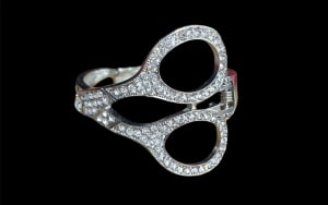 Silver rhinestone cuff scissors bracelet 5