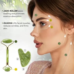 NudeU Jade Roller & Gua Sha Set 4