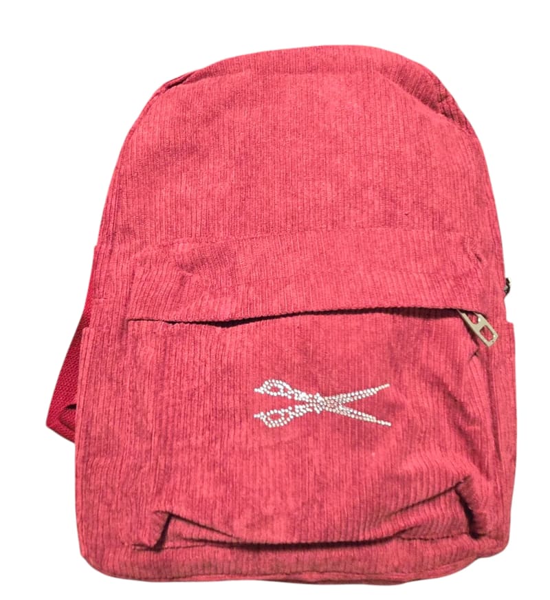 Corduroy Backpack With Scissor Accent
