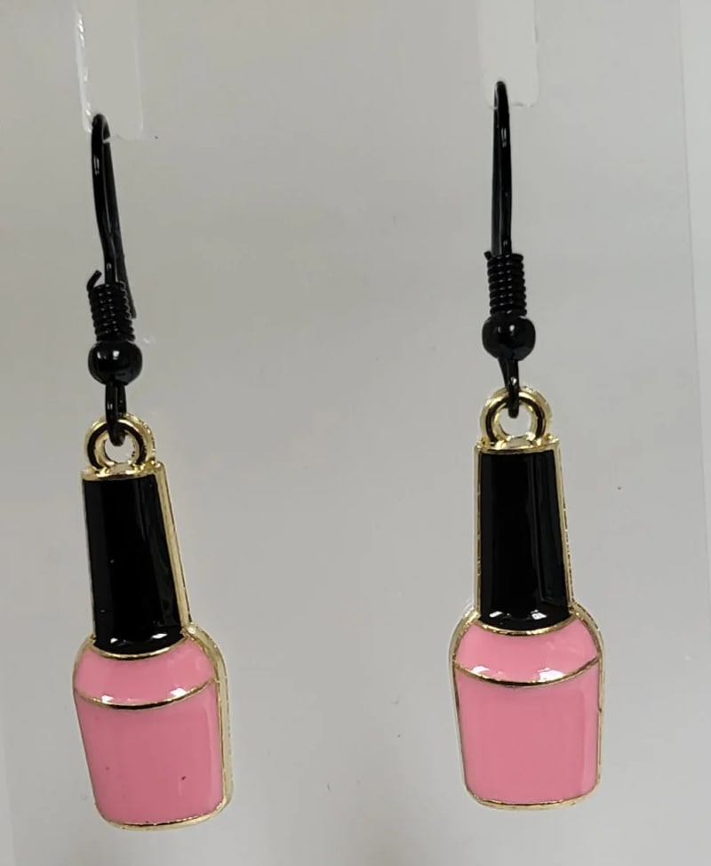 Nail polish earrings