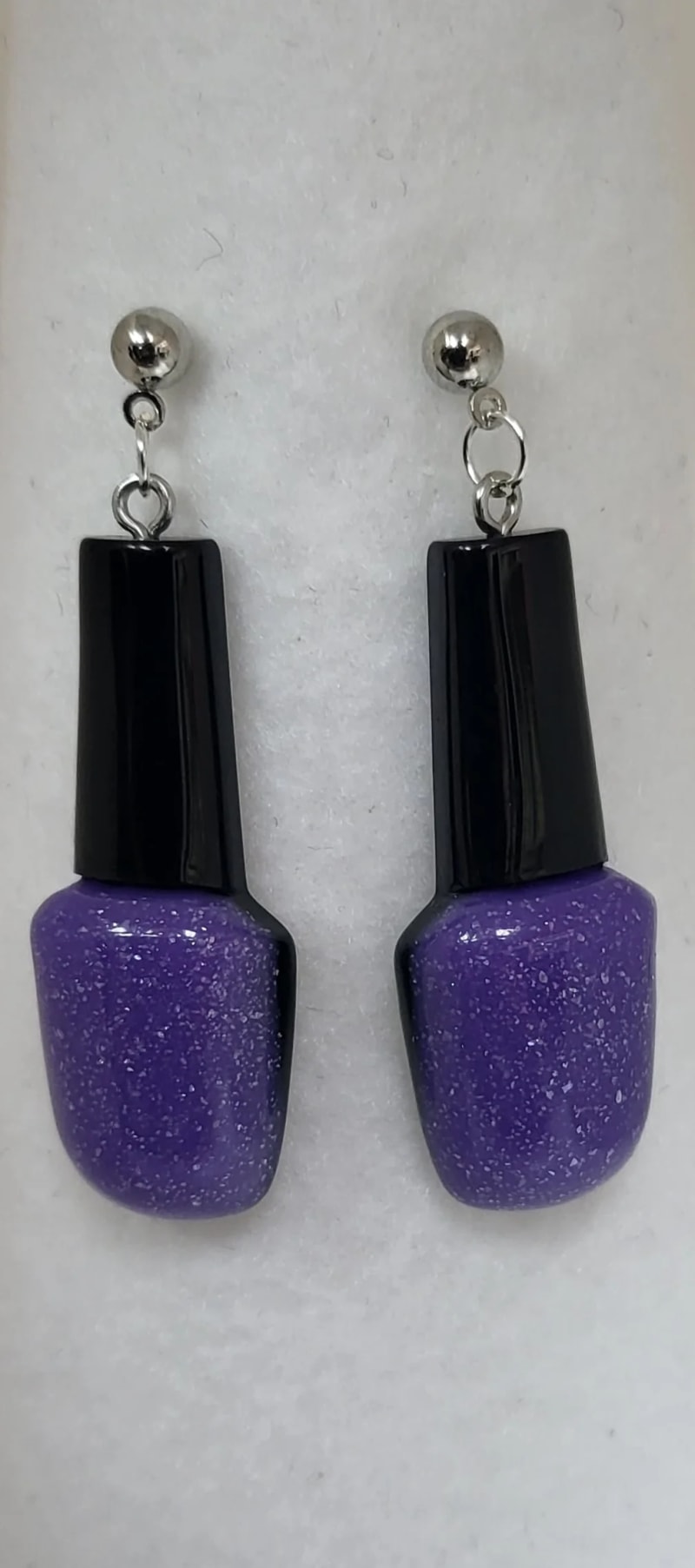 Large nail polish earrings