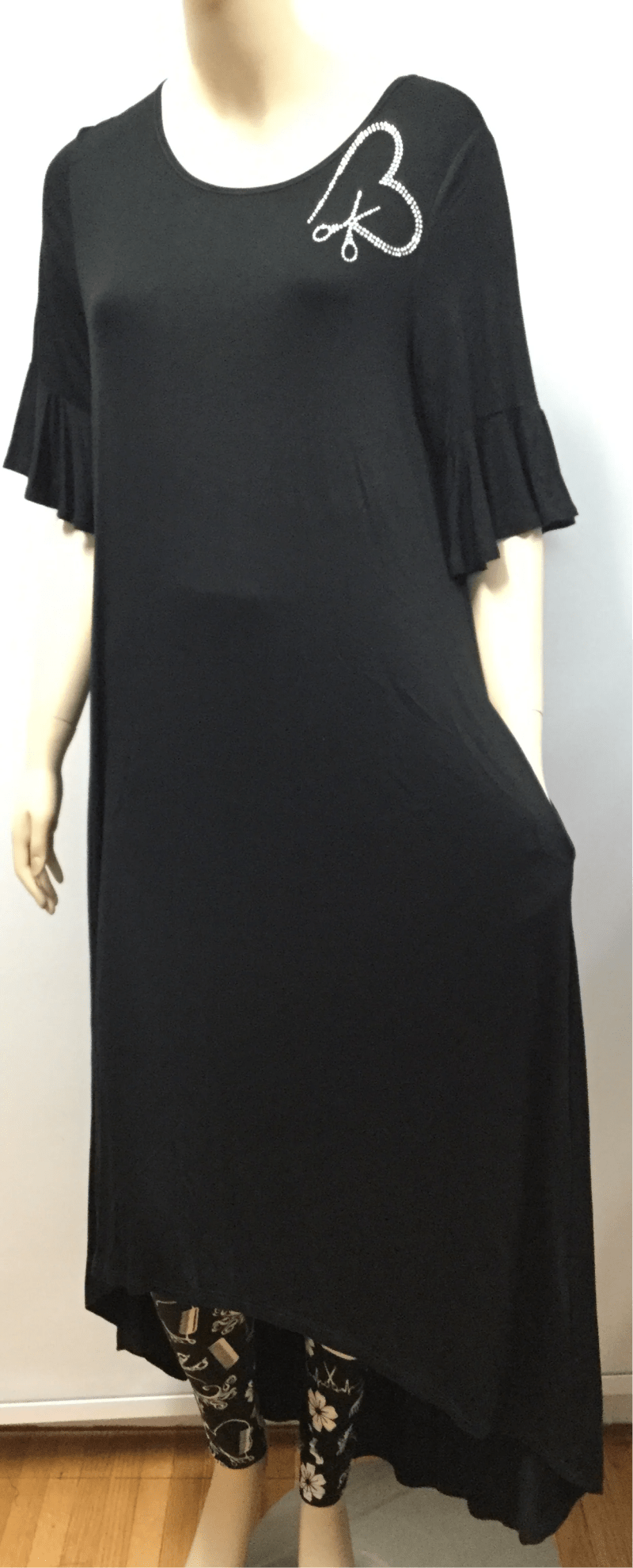 Stylist High Low Dress W/Scissor- Heart Rhinestone Accent