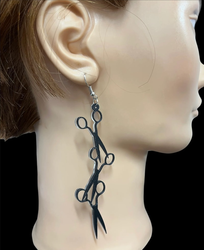 Stylist stacked scissor earrings