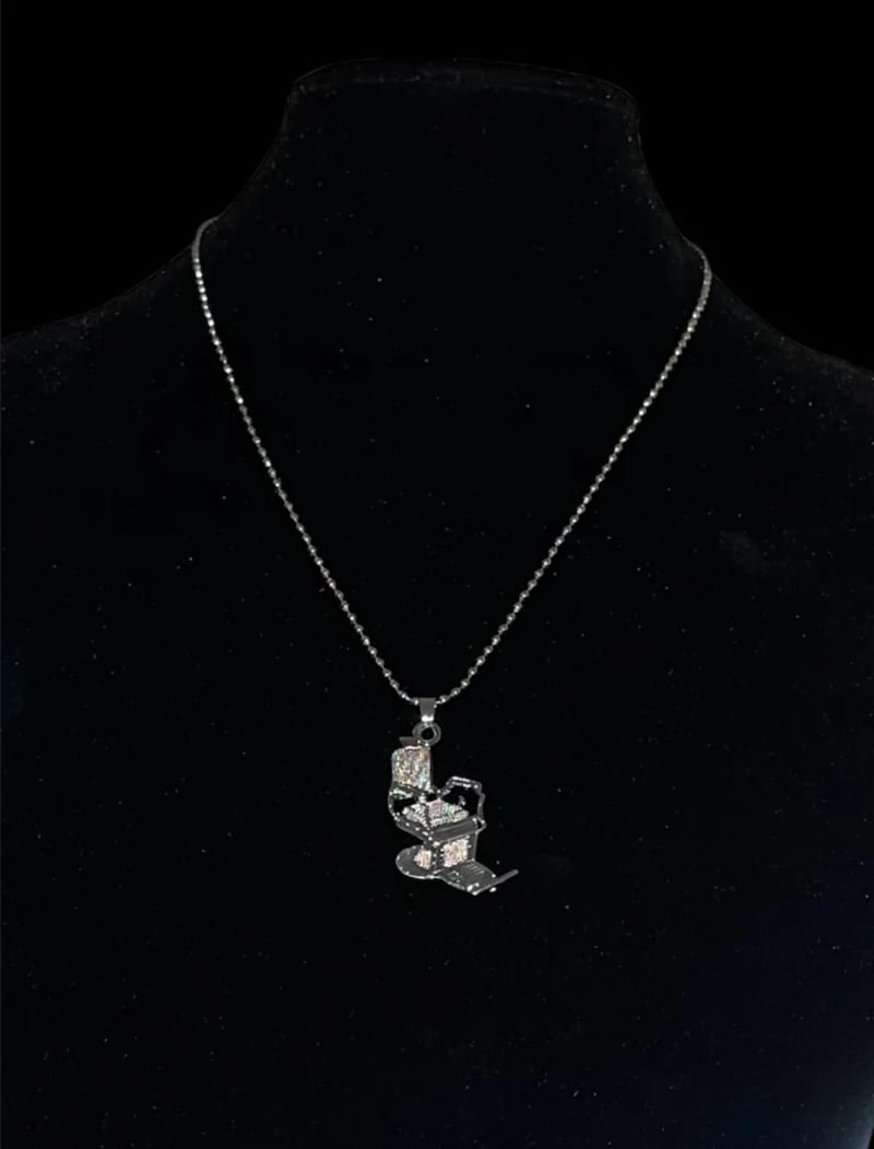 Barber’s chair pendant necklace