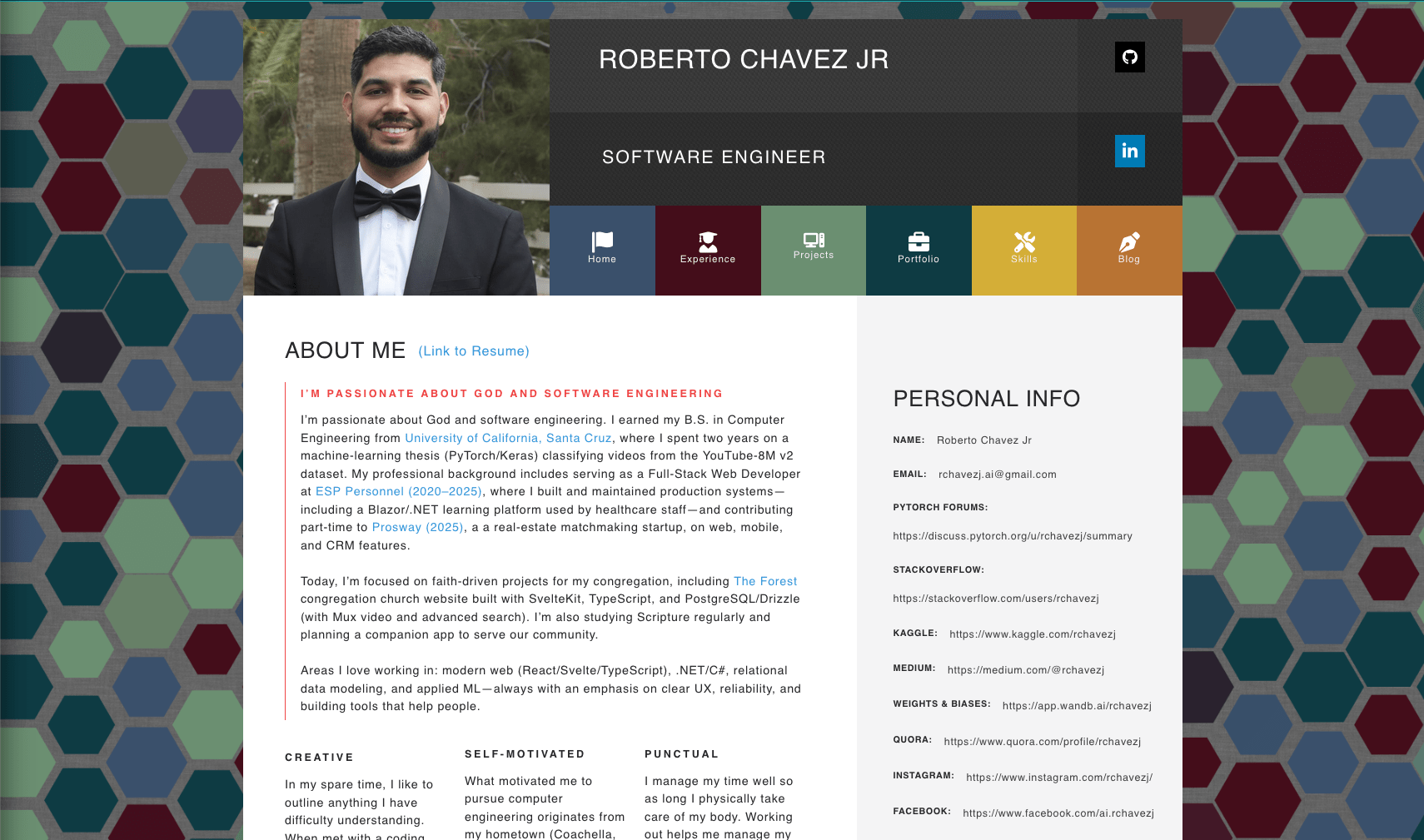 Personal Website Resume