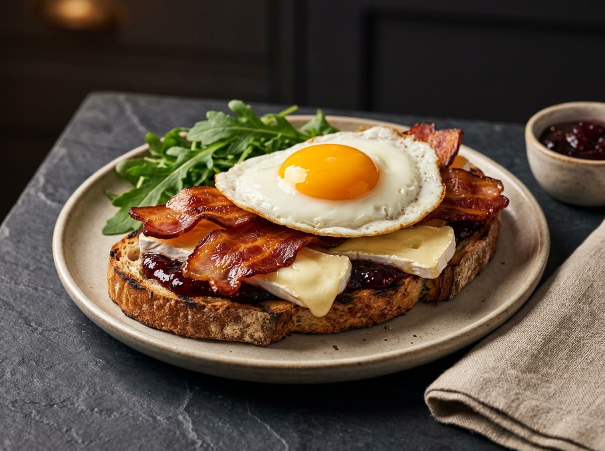 Bacon, Brie and Fig Jam Toast