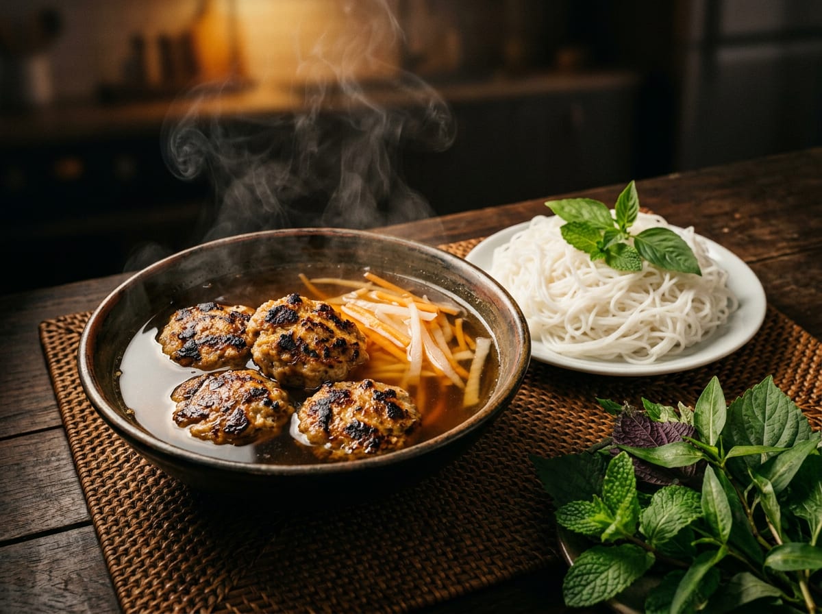Bun Cha - Vietnamese Pork Patties with Noodle Salad