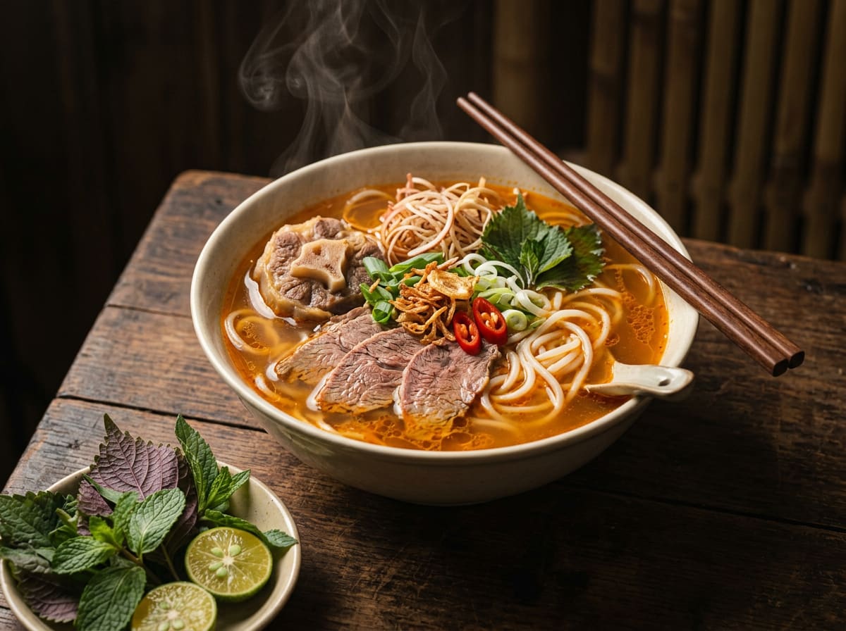 Bún Bò Huế (Vietnamese Spicy Beef Noodle Soup)