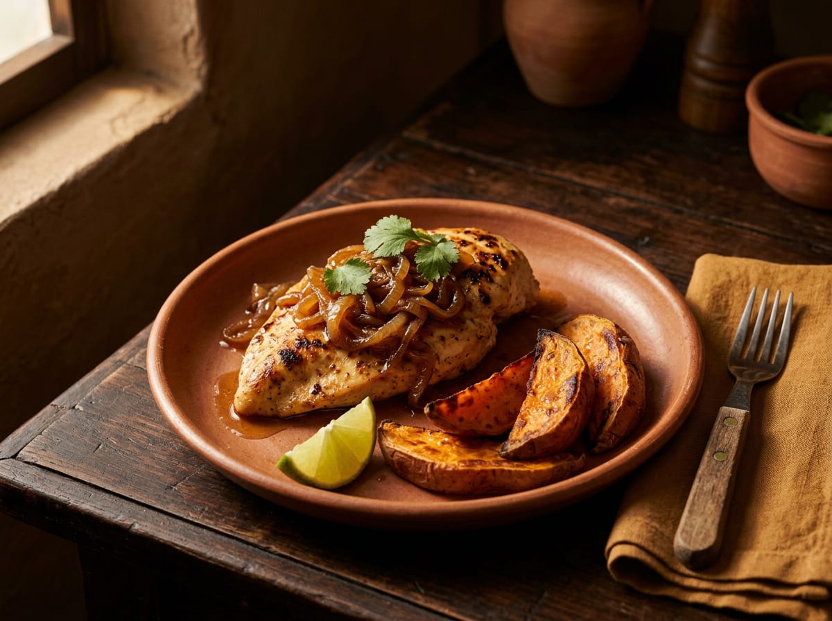 Cuban Pollo a la Plancha with Roasted Sweet Potato