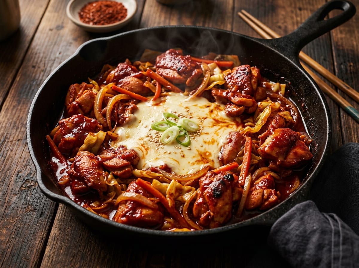Dakgalbi (Korean Spicy Stir-Fried Chicken)