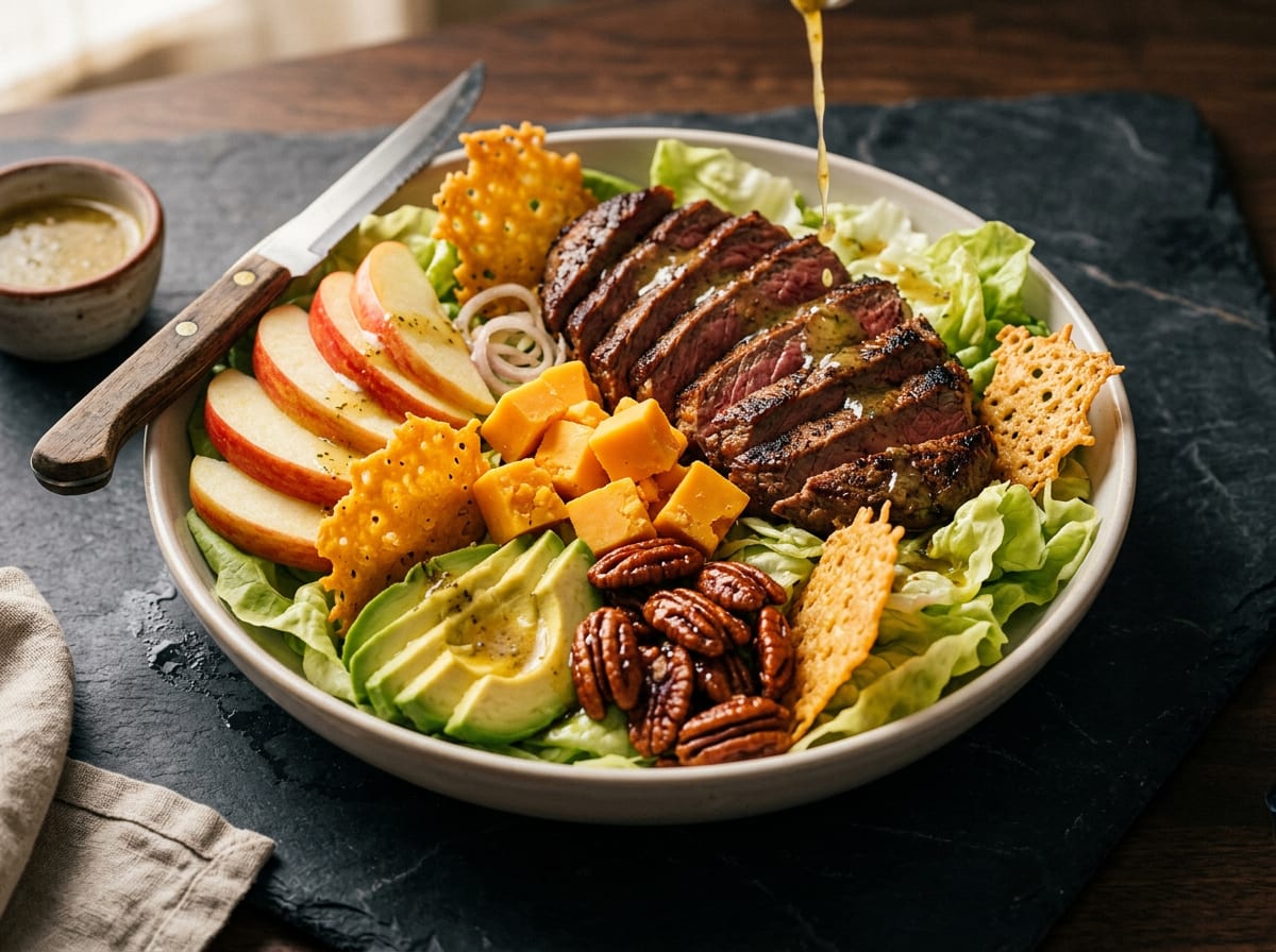 Apple Cheddar Steak Salad