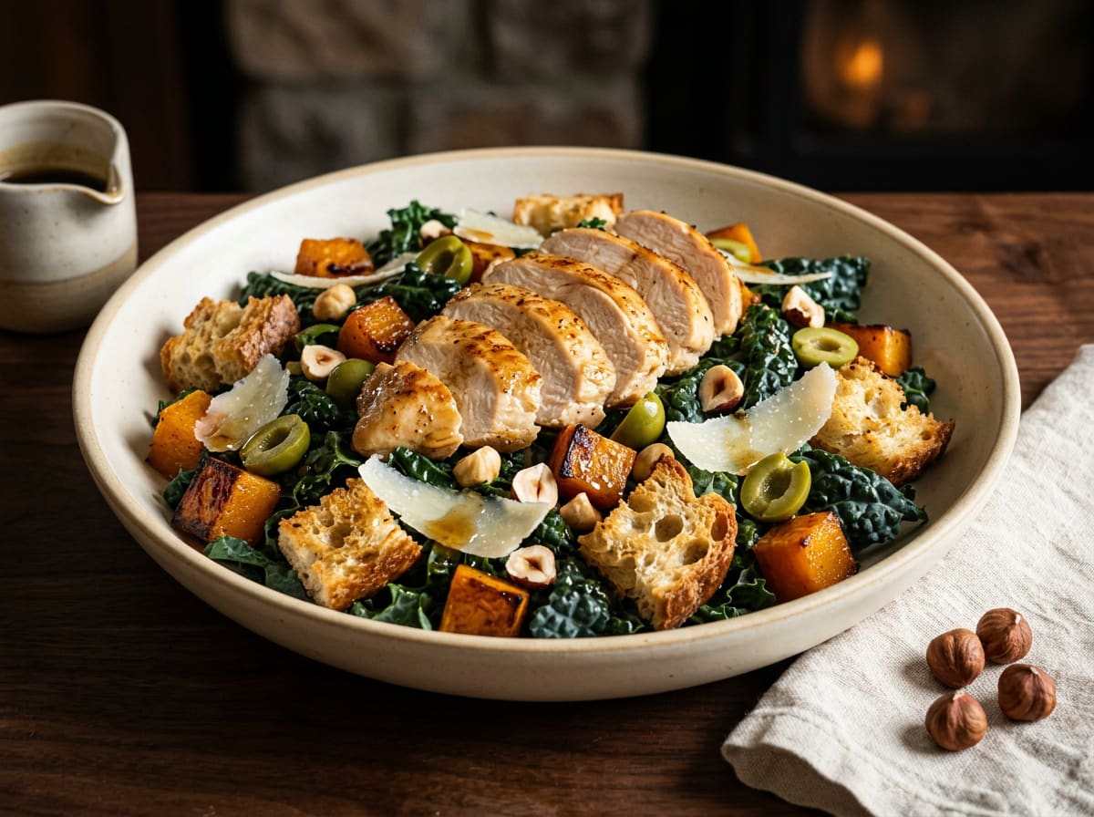 Autumn Roasted Chicken Panzanella Salad