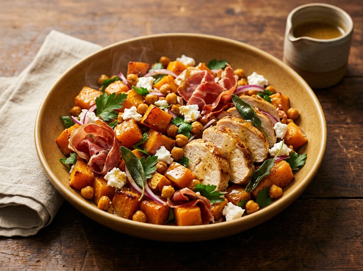 Hot Maple Butternut Squash & Chicken Salad Bowl