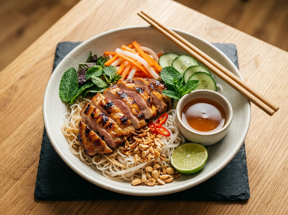 Lemongrass Chicken Vermicelli Bowl (Bún Gà Nướng)