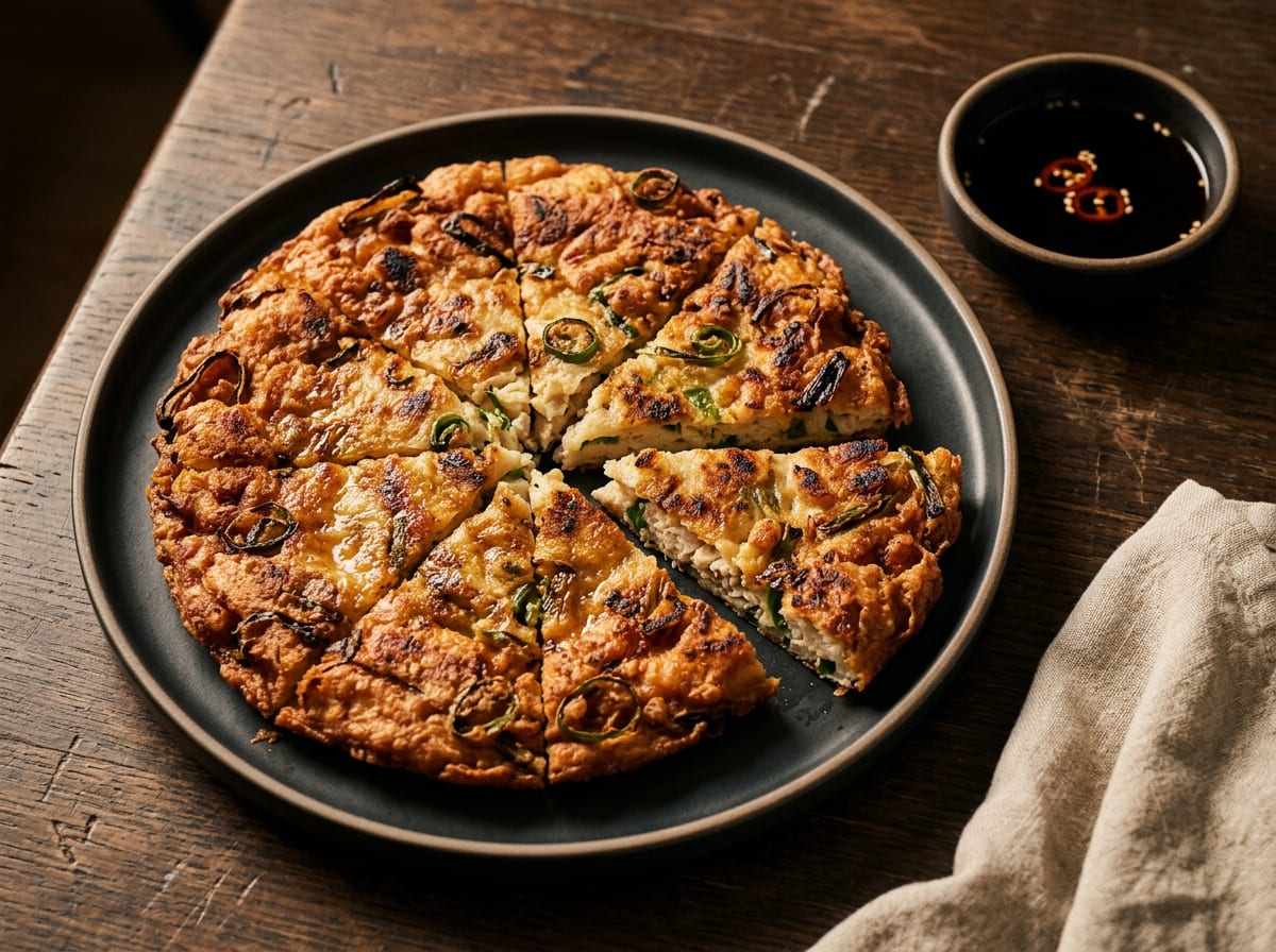 Pa Dak Jeon (Korean Chicken Green Onion Crispy Pancake)