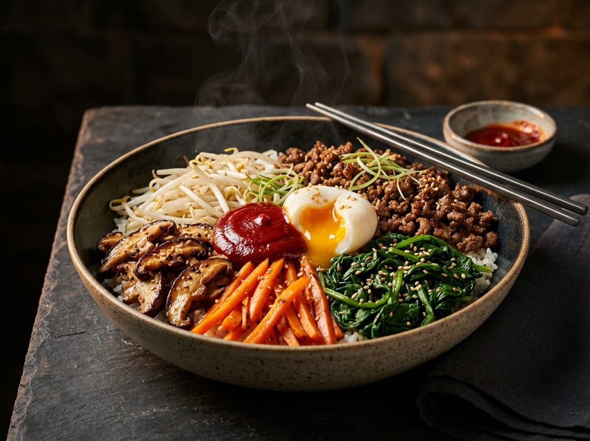 Rice Cooker One-Pot Bibimbap with Lean Beef