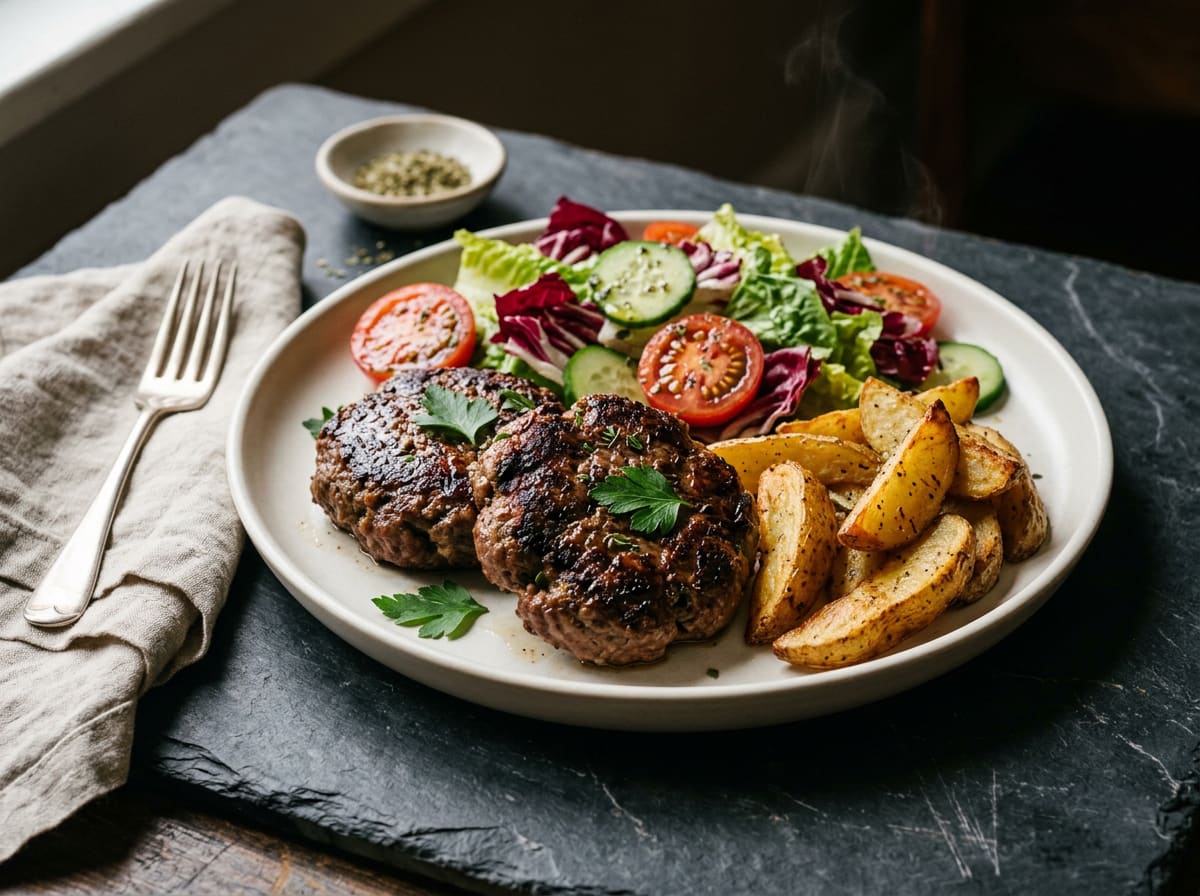 Whole30 Lamb Burgers with Home Fries