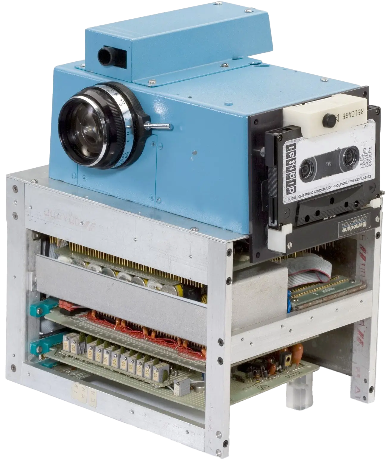 Prototype of the first digital camera built by Steve Sasson in 1975