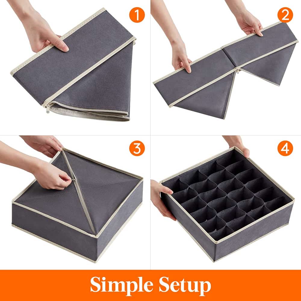 fabric storage pouch drawer organization minimalist bedroom
