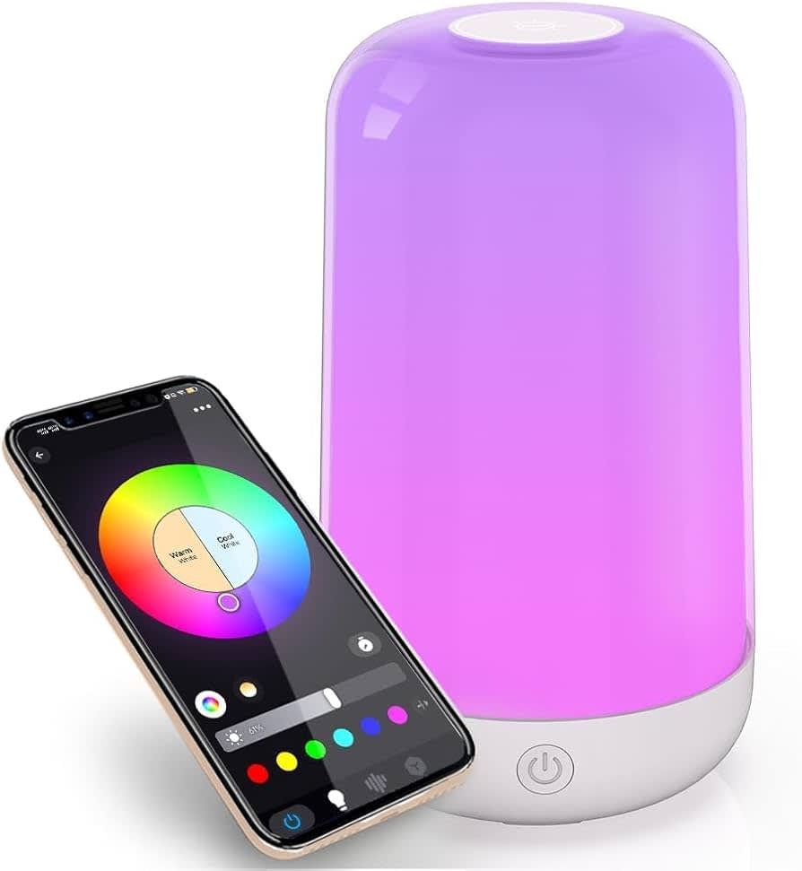 smartphone bluetooth pairing app control bedroom warm light