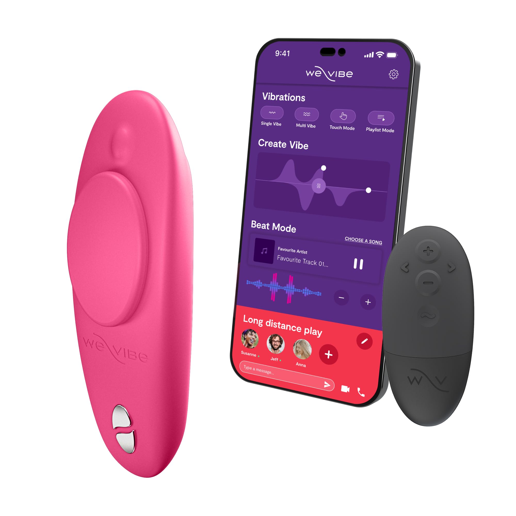 We-Vibe Moxie panty vibrator remote product photography