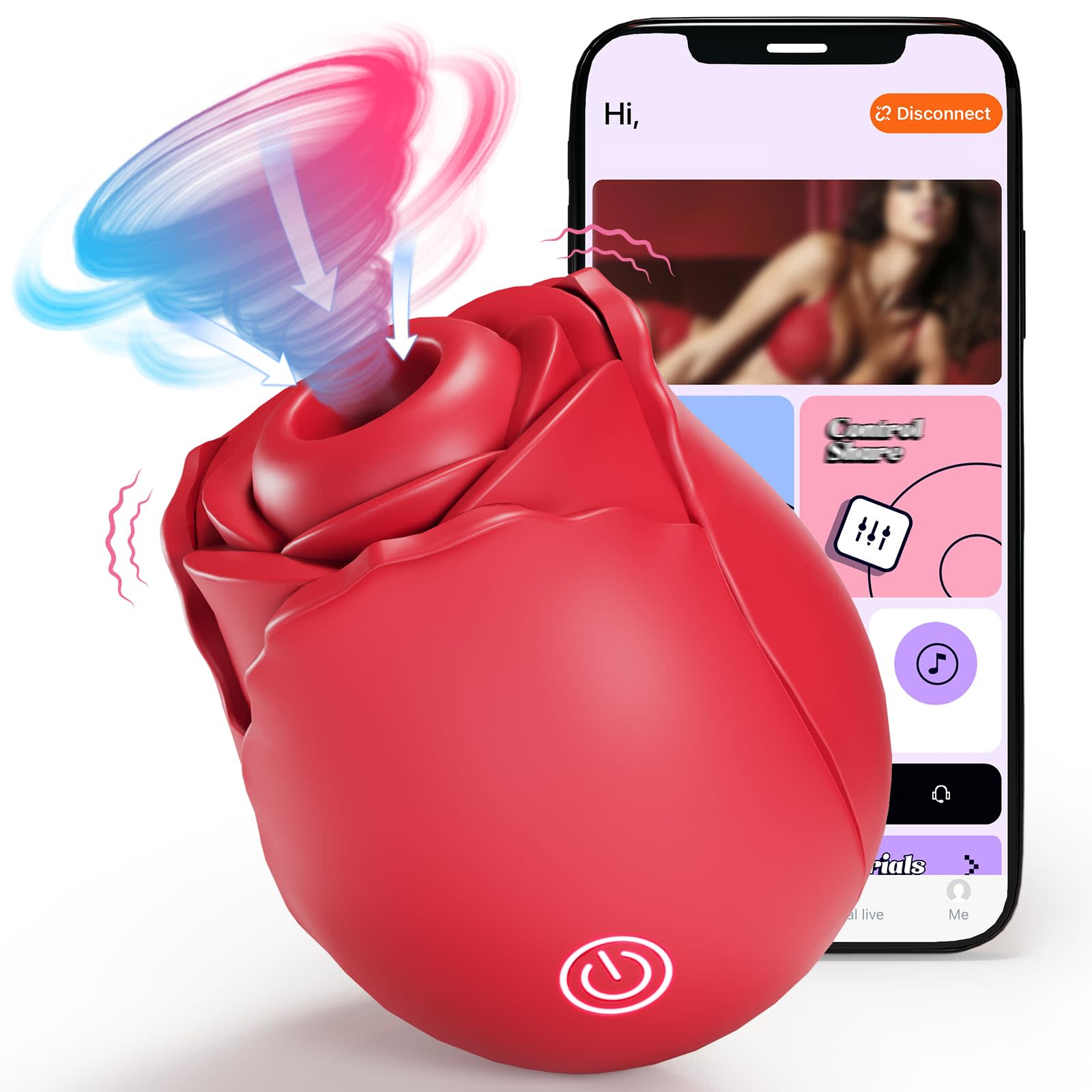 app controlled clitoral suction vibrator smartphone product photography