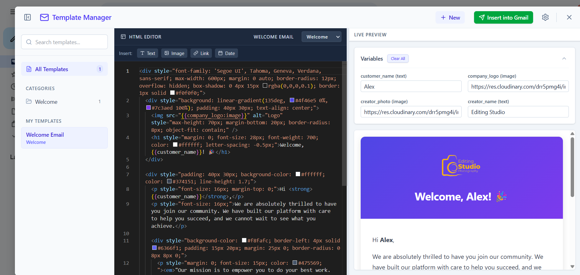 Extension Demo Screenshot