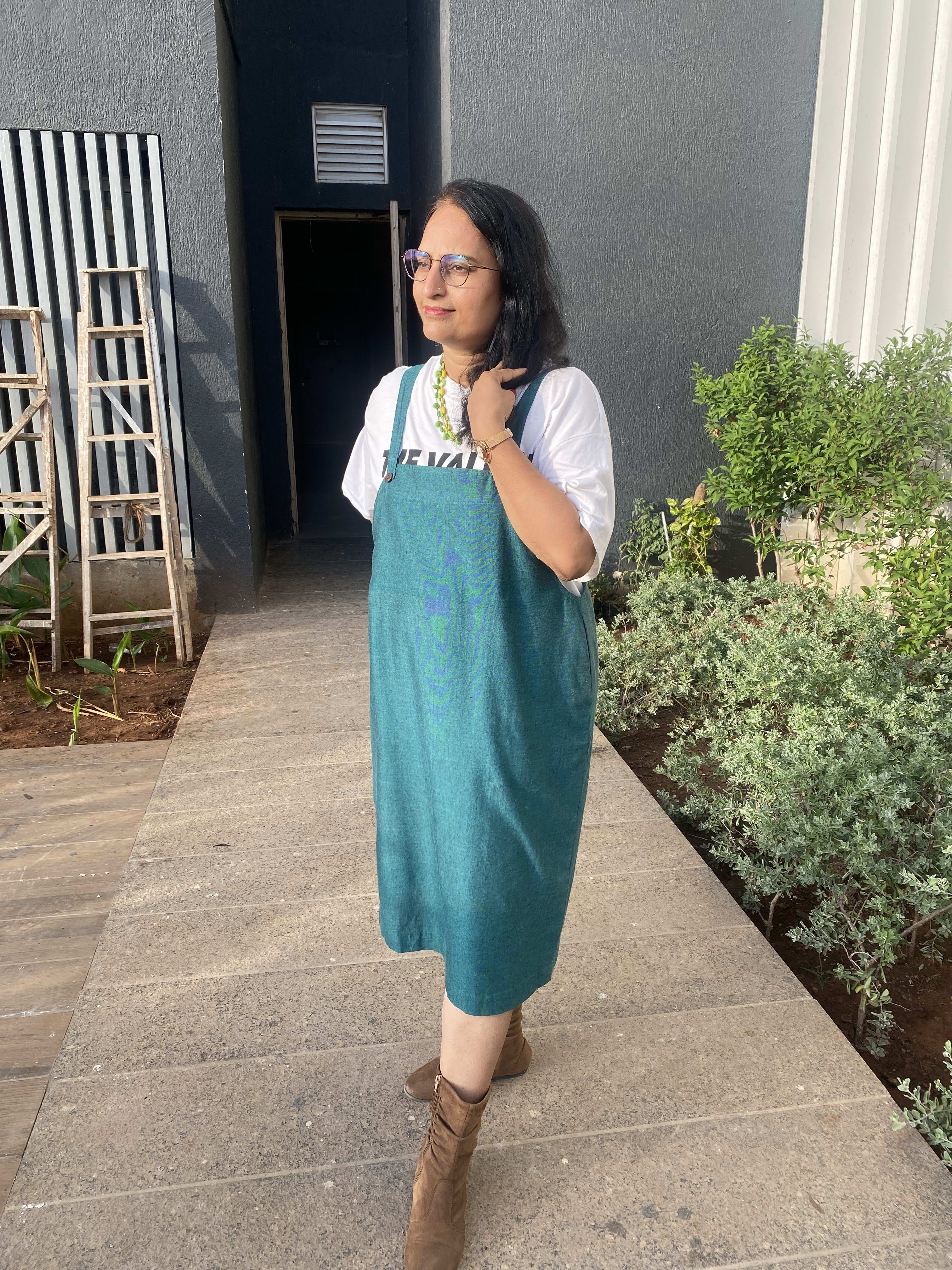 green dungaree dress The Tamarind Leaf Toddler Princess Dress