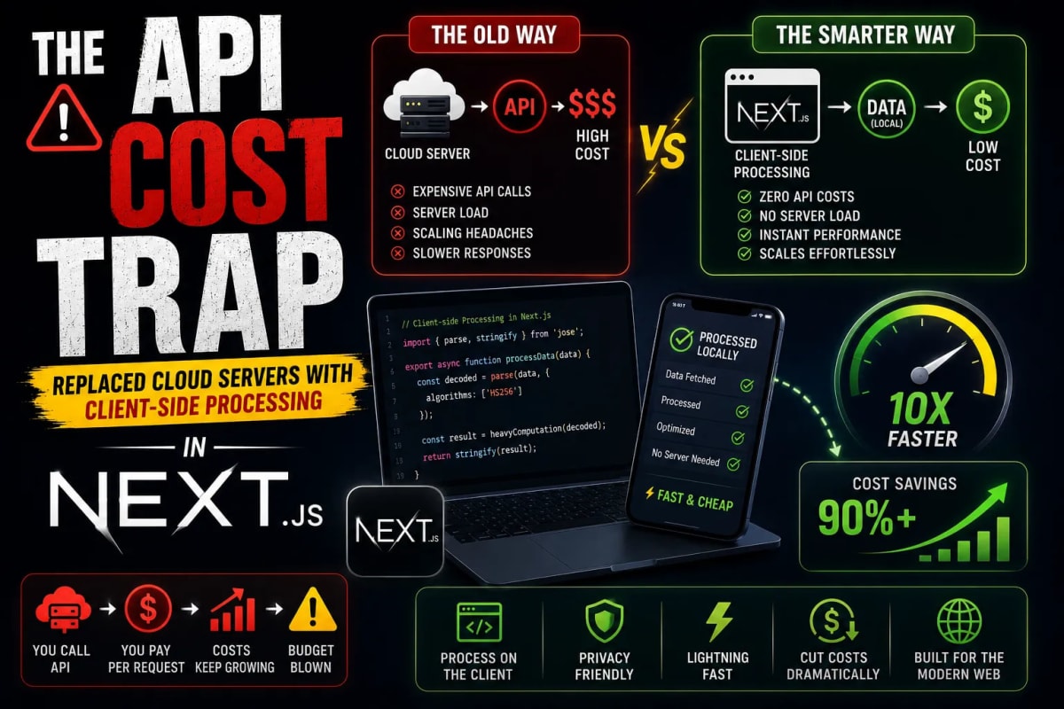 The API Cost Trap: Replaced Cloud Servers with Client-Side Processing in Next.js