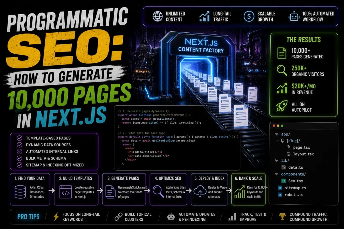 Programmatic SEO: How to Generate 10,000 Pages in Next.js