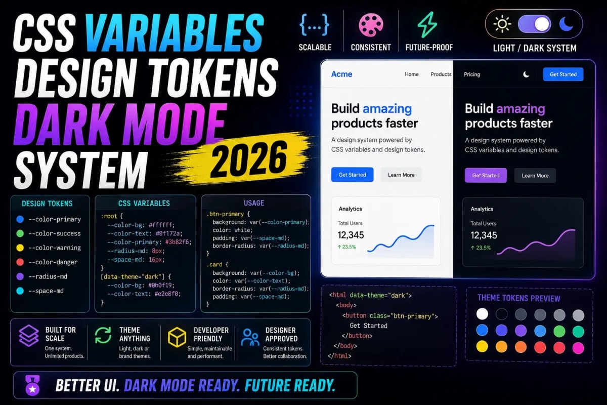 CSS Variables & Design Tokens The Right Way to Build a Design System in 2026
