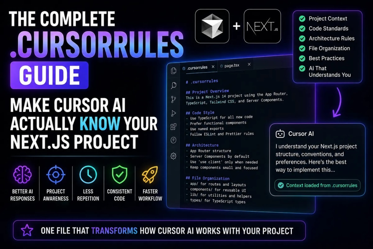 The Complete .cursorrules Guide: Make Cursor AI Actually Know Your Next.js Project