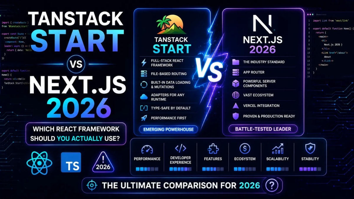 TanStack Start vs Next.js 2026: Which React Framework Should You Actually Use?