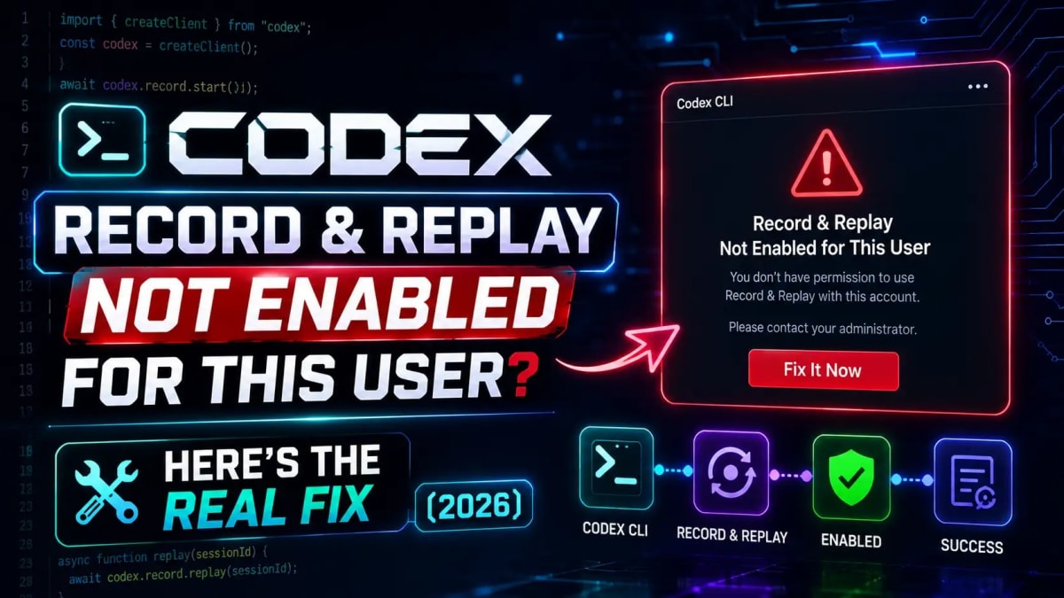 Codex Record & Replay Not Enabled for This User? Here's the Real Fix (2026)