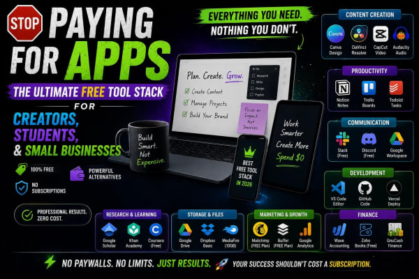 Stop Paying for Apps: The Ultimate Free Tool Stack for Creators, Students, and Small Businesses