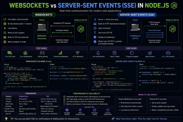 WebSockets vs Server-Sent Events: Real-Time Node.js