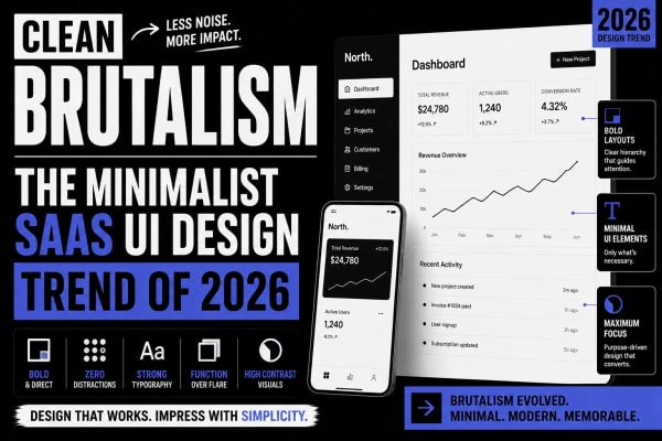 Clean Brutalism: The Minimalist SaaS UI Design Trend of 2026