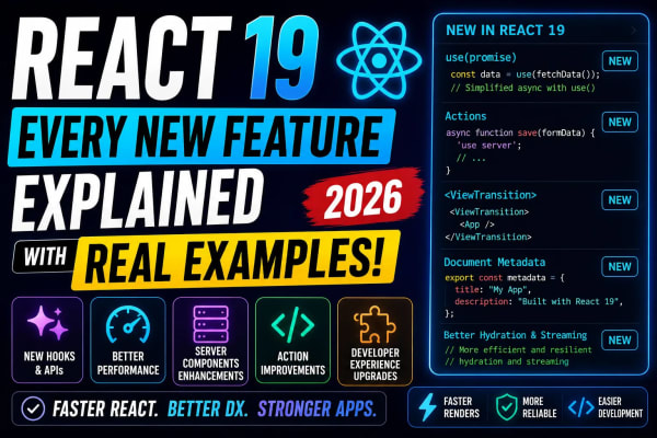 React 19: Every New Feature Explained with Real Examples (2026)