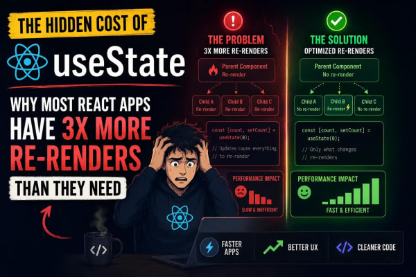 The Hidden Cost of useState Why Most React Apps Have 3x More Re-renders Than They Need