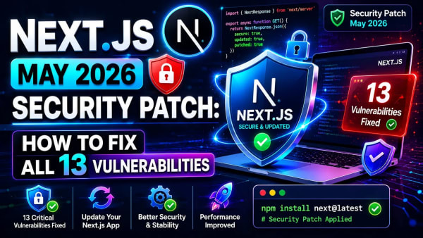 Next.js May 2026 Security Patch: How to Fix All 13 Vulnerabilities