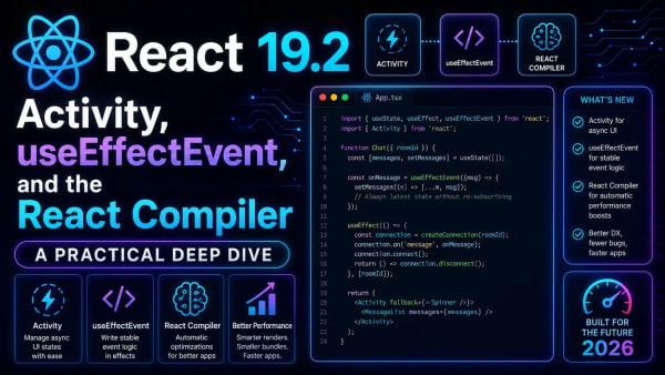 React 19.2: Activity, useEffectEvent, and the React Compiler - A Practical Deep Dive