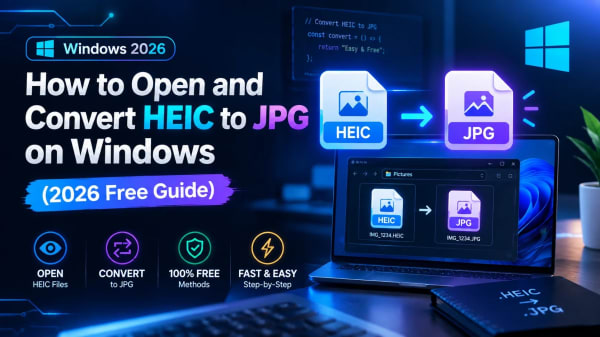 How to Open and Convert HEIC to JPG on Windows (2026 Free Guide)