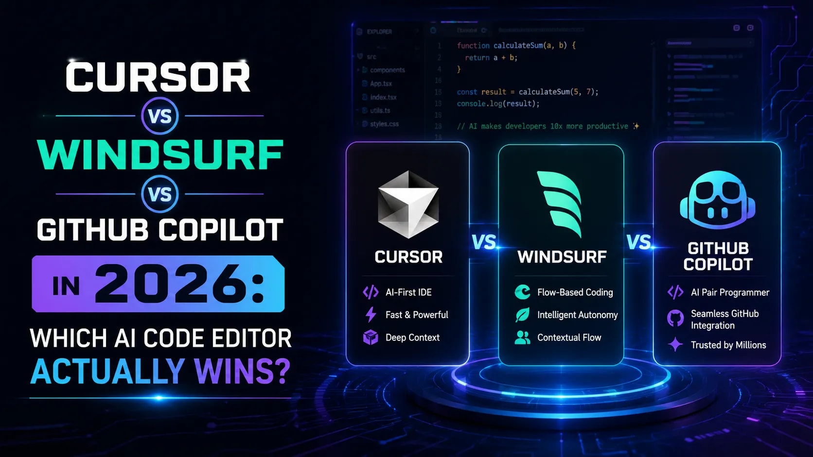 Cursor vs Windsurf vs Copilot 2026: Which AI IDE Wins?