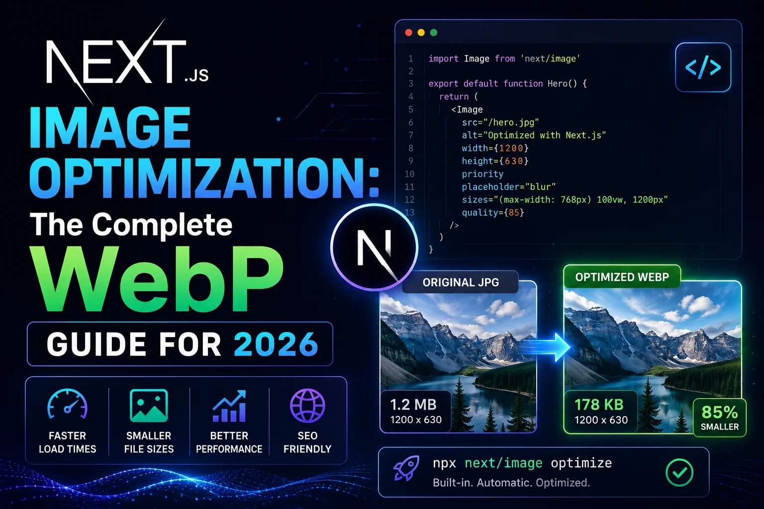 Next.js Image Optimization & WebP Guide 2026 | WebToolsHub