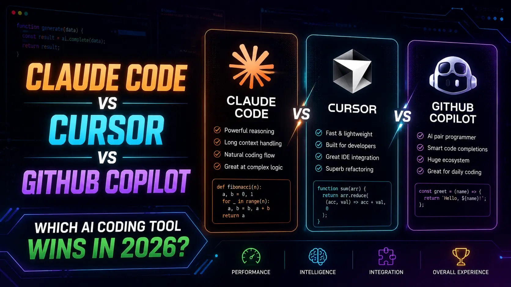 Claude Code vs Cursor vs GitHub Copilot 2026: Full Comparison