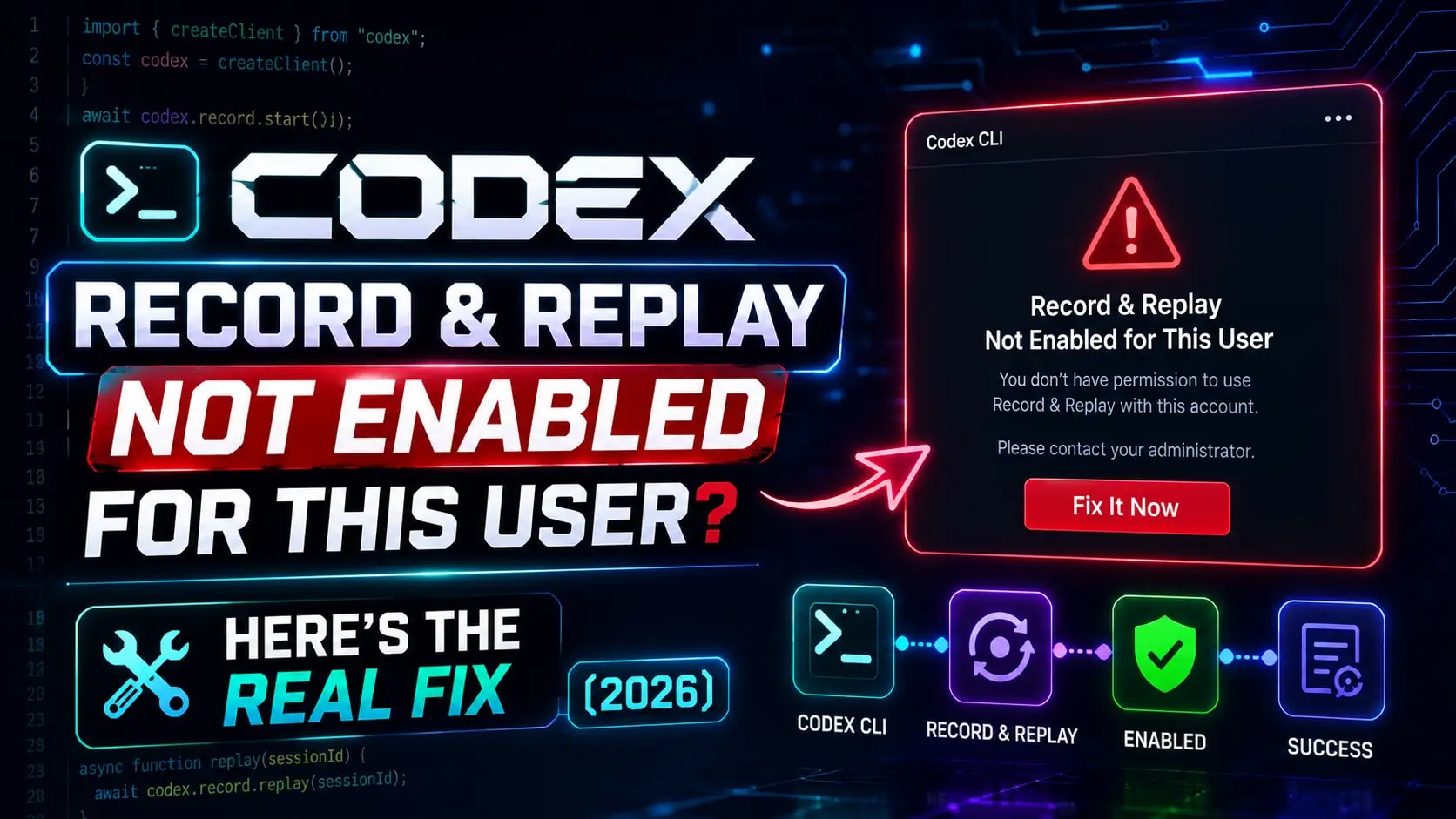 Codex Record & Replay Not Enabled? Fix Error -10005 (2026)