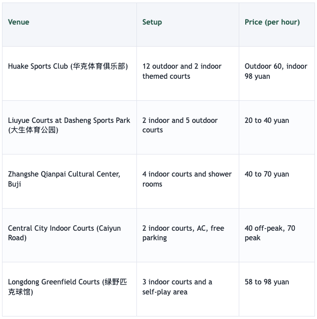 Budget pickleball courts in Longgang District