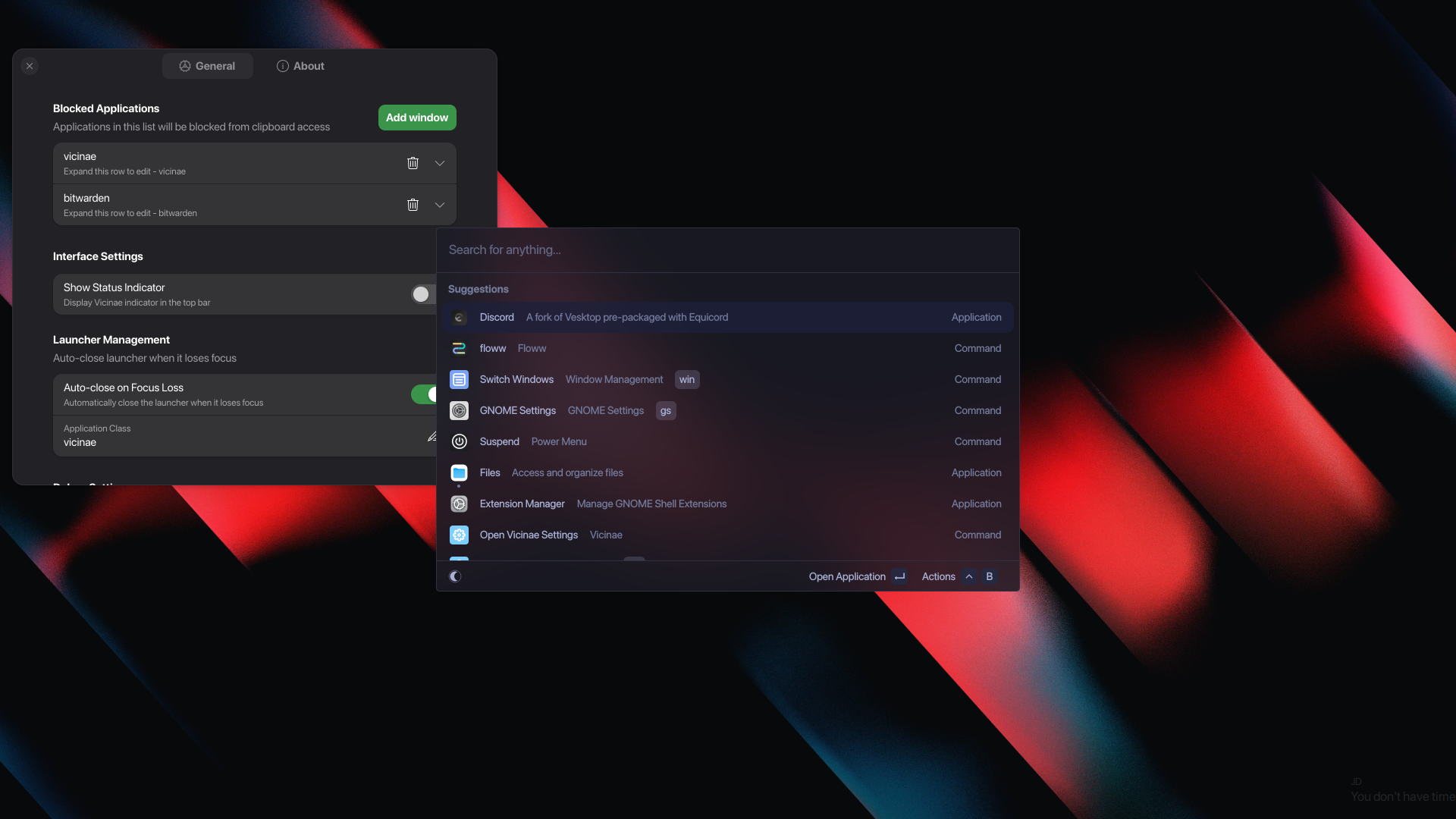 Vicinae Gnome Extension